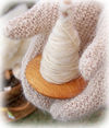 Broadside Mittens shown with Drop Spindle