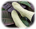 Twisted Socks shown against plants